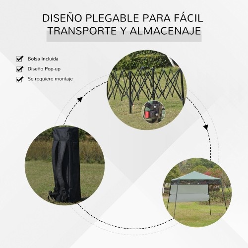 Tenda de jardim dobrável e ajustável, verde.