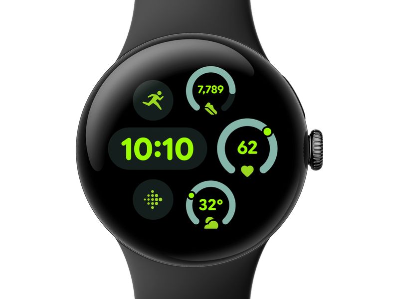Google Pixel Watch 3 WLAN 41 mm Schwarz Schlanke Smartwatch mit erweitertem Gesundheits- und Schlaftracking