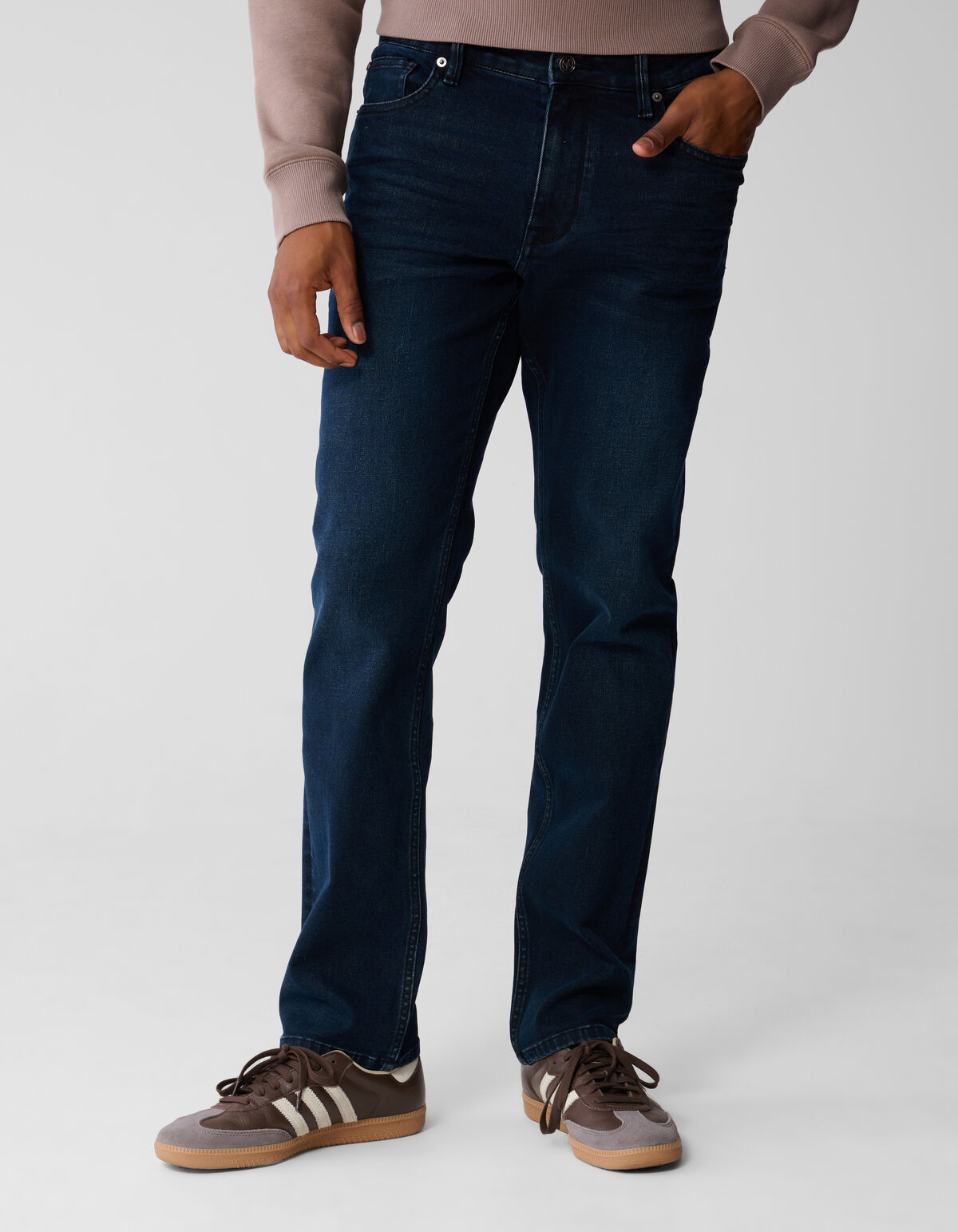 Slim Straight Fit Jeans Blauw/Zwart L34