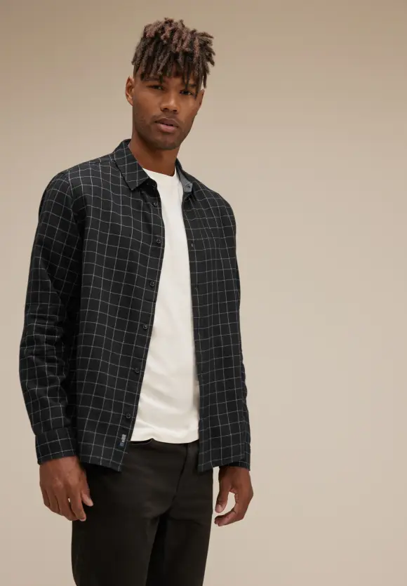 Karohemd in Flannel Optik - Black