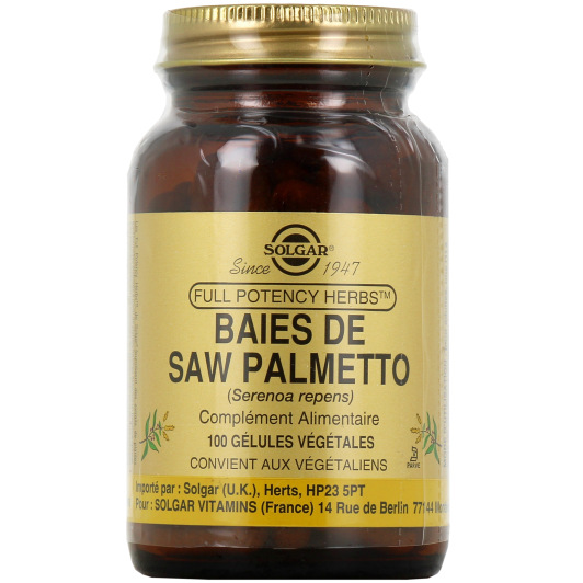 Solgar Baies de Saw Palmetto : palmier nain - Confort urinaire homme