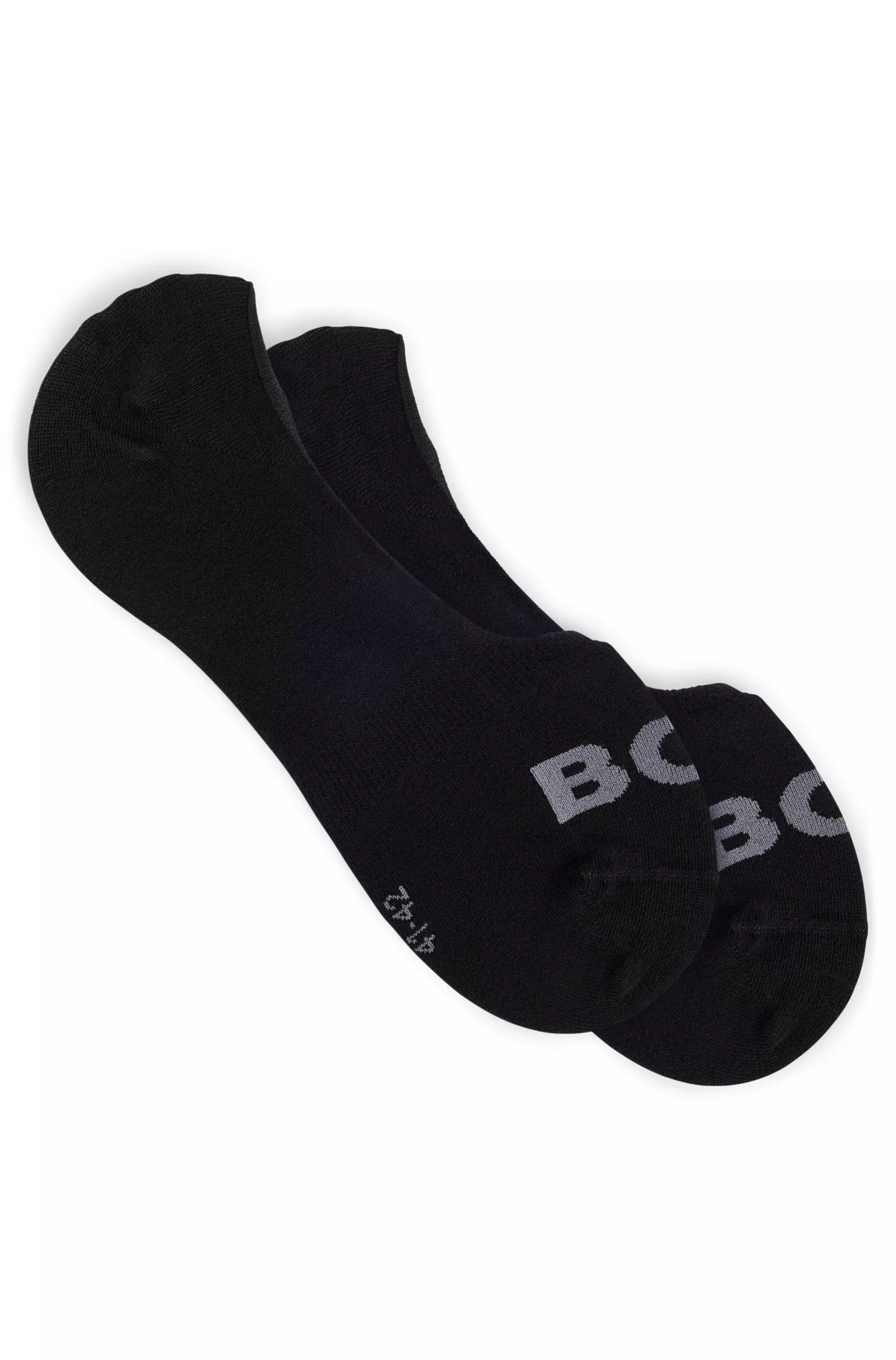 BOSS Black - Pacote com duas meias invisíveis em mistura de algodão.