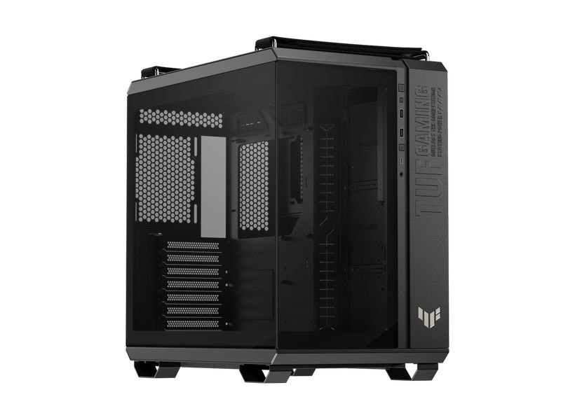 ASUS PC-Gehäuse TUF GAMING GT502 Horizon TG ARGB Schwarz Leistungsstarkes Midi-Tower-Gehäuse mit modularem Dual-Chamber-Design