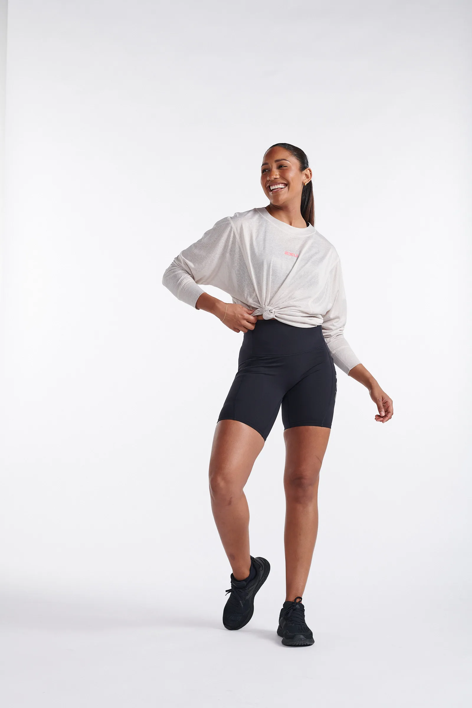 2XU Relight Long Sleeve Moon/Pink Glow
