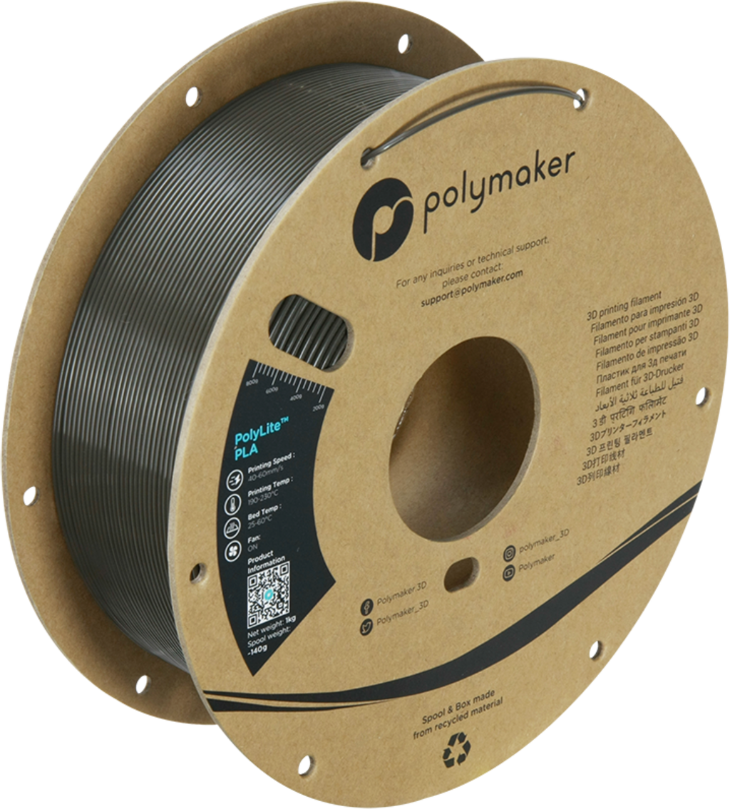Polymaker  PolyLite PLA Dark Grey Green, 1,75 mm / 1000 g    Hochwertiges günstiges PLA von Polymaker