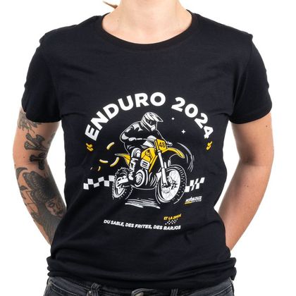 T-Shirt manches courtes Motoblouz ENDURO 2024 FEMME - Noir / Jaune