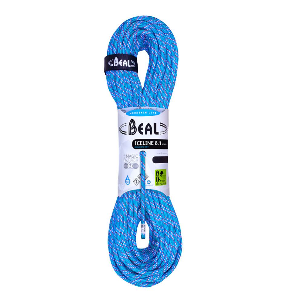 Beal ICE LINE 8.1MM 2X60M GD DC - Corde À double anis/emeraude