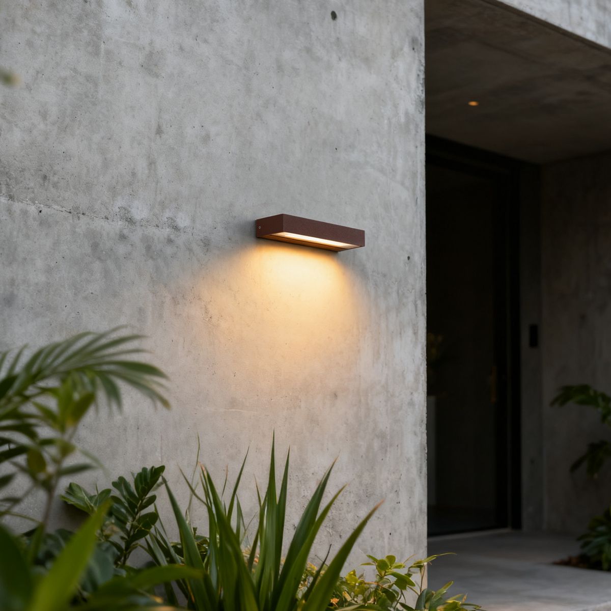 Moderne wandlamp roestbruin incl. LED IP65 - Hannah