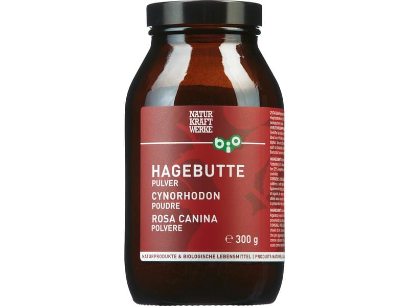 Naturkraftwerke Hagebutte Pulver 300 g Veganes Hagebuttenpulver