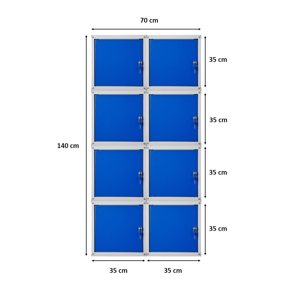 PROREGAL Mega Deal 8x locker cubes Cubic HxBxD 35 x 35 x 35 cm grijsblauw