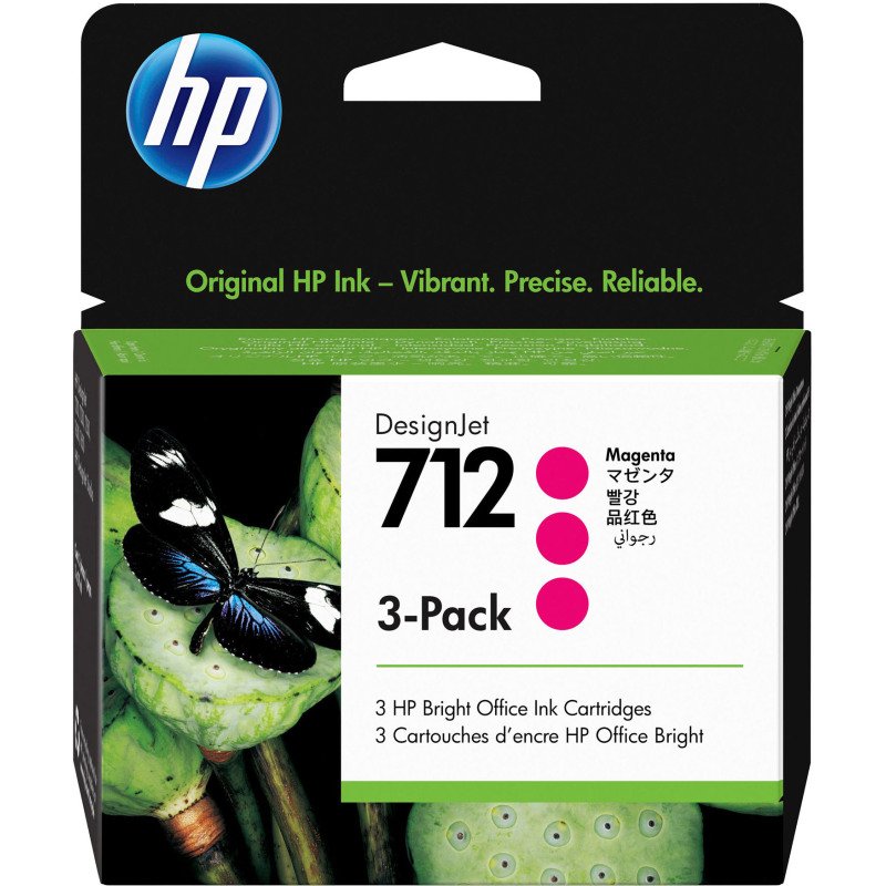 HP 712 Pack 3 cartouches couleurs séparées pour imprimante jet d'encre