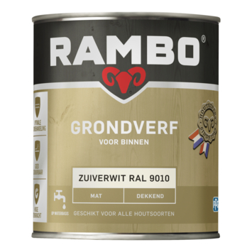 Rambo grondverf dekkend mat zuiverwit 750 ml