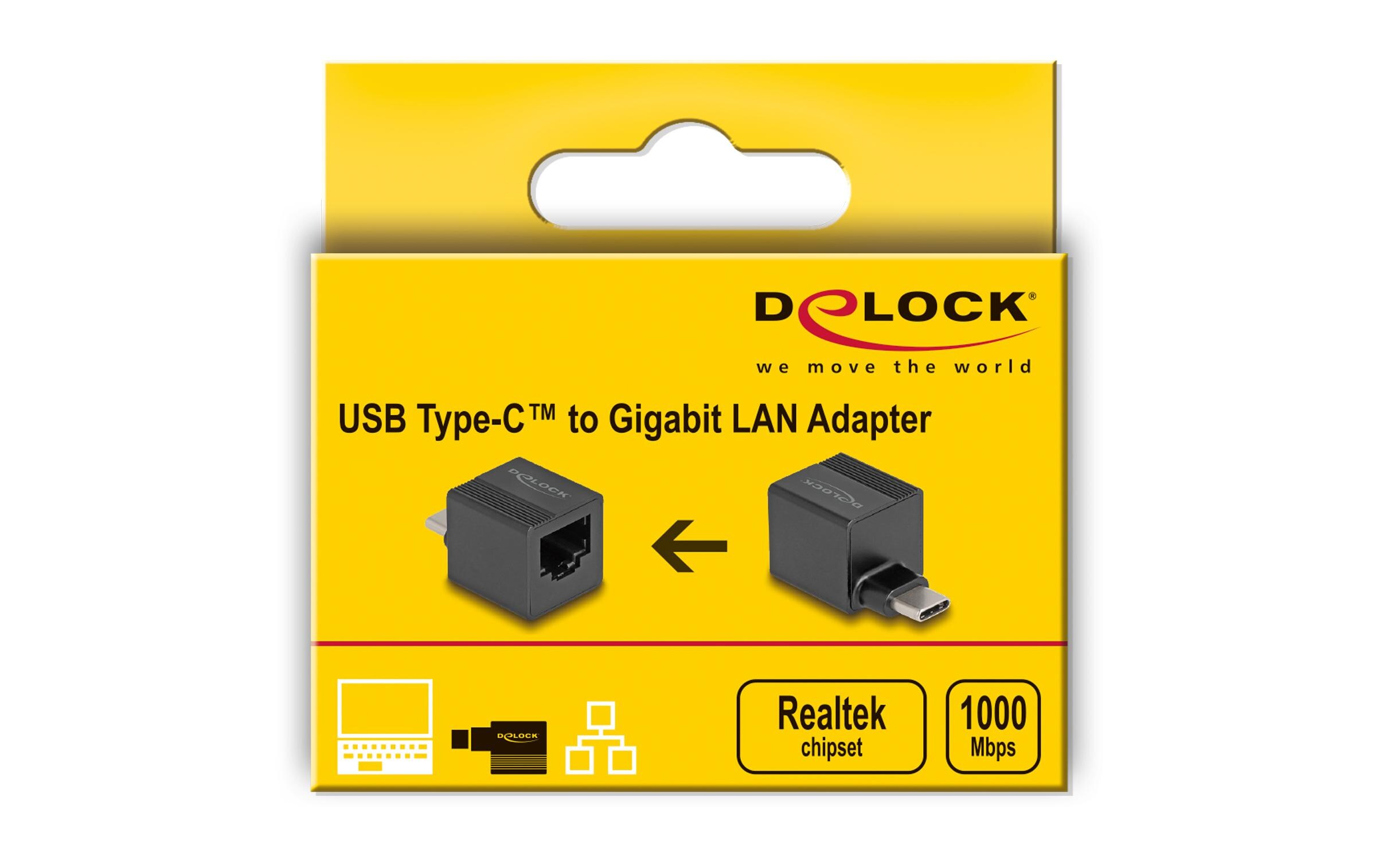 Netzwerk-Adapter mini USB Typ-CDelock USB Type-C Adapter zu Gigabit LAN mini