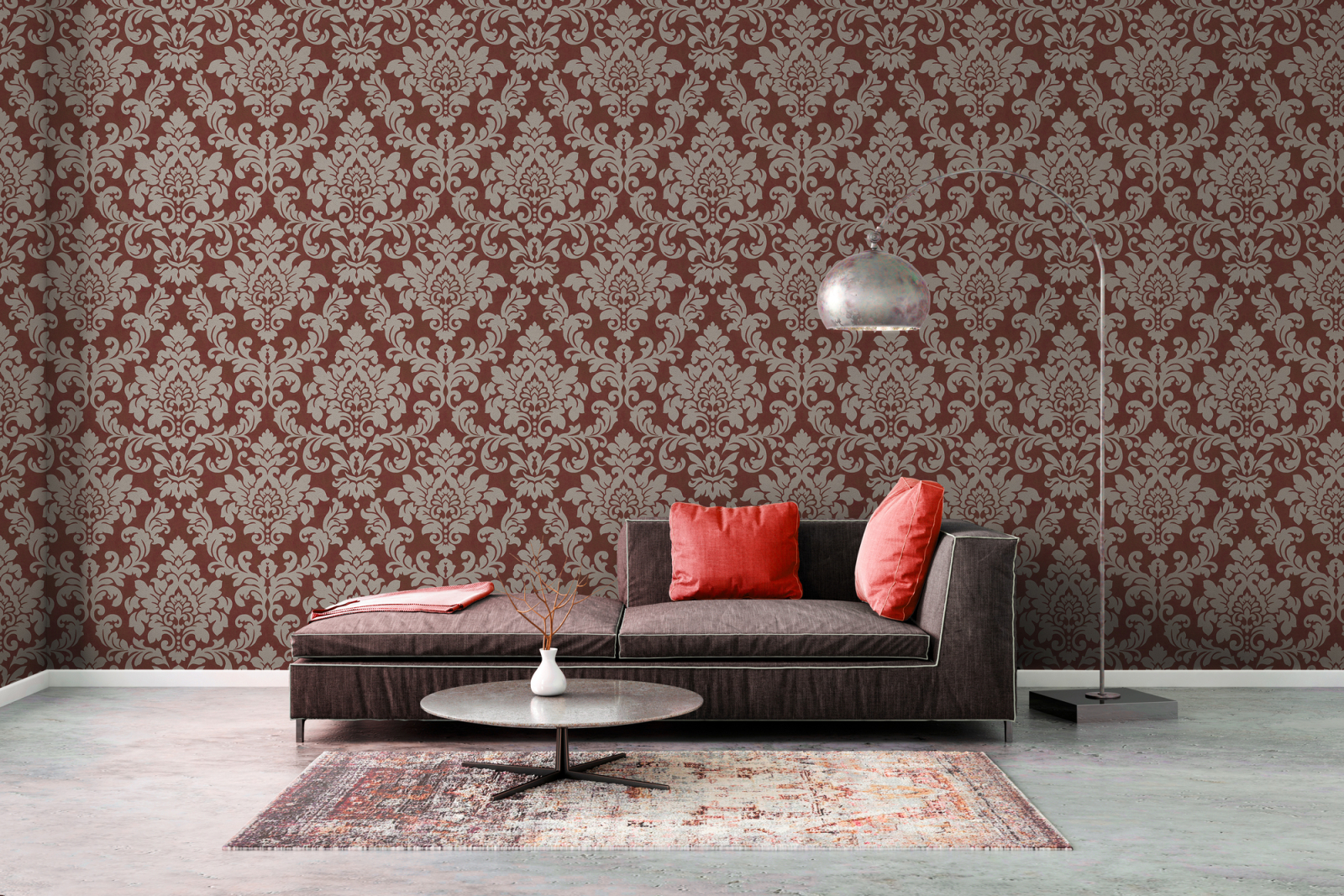 Vliestapete TRENDWALL - rot-gold - 10 Meter