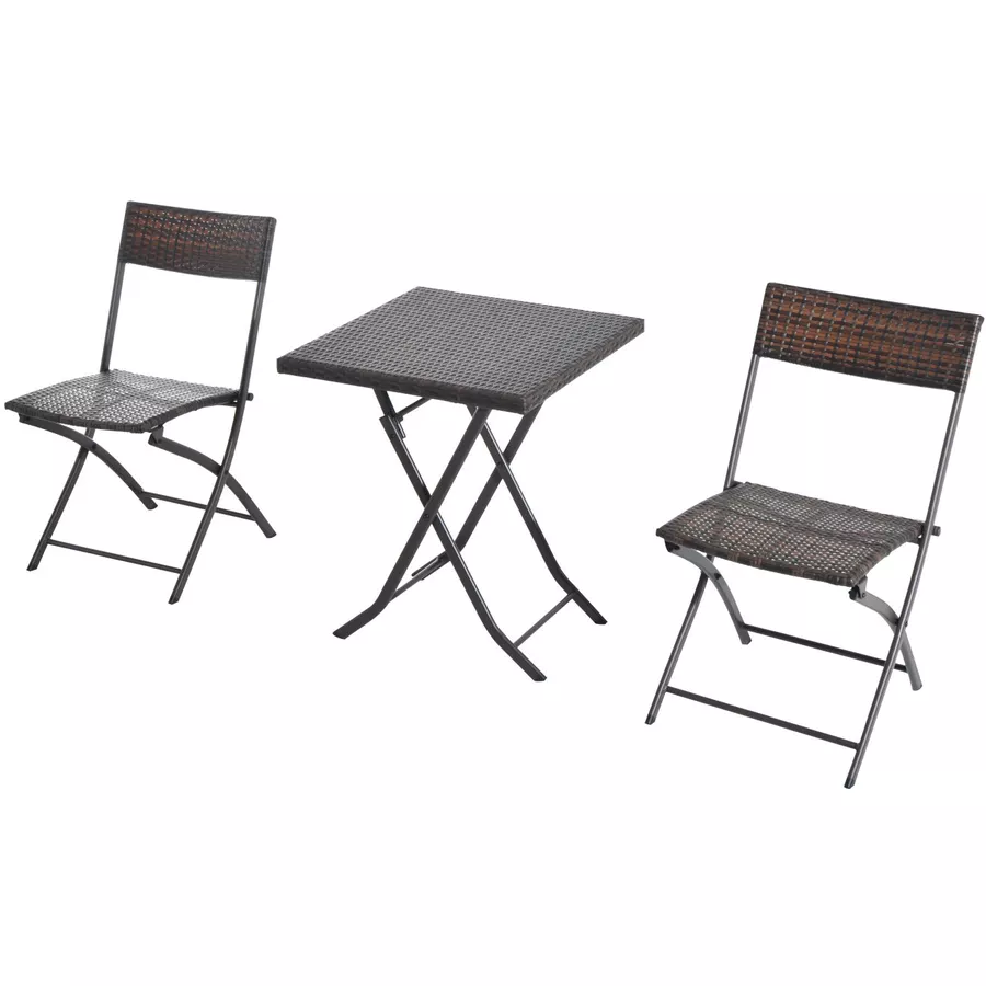 Outsunny Balkonmöbel als 3-teiliges Set kaffeebraun
