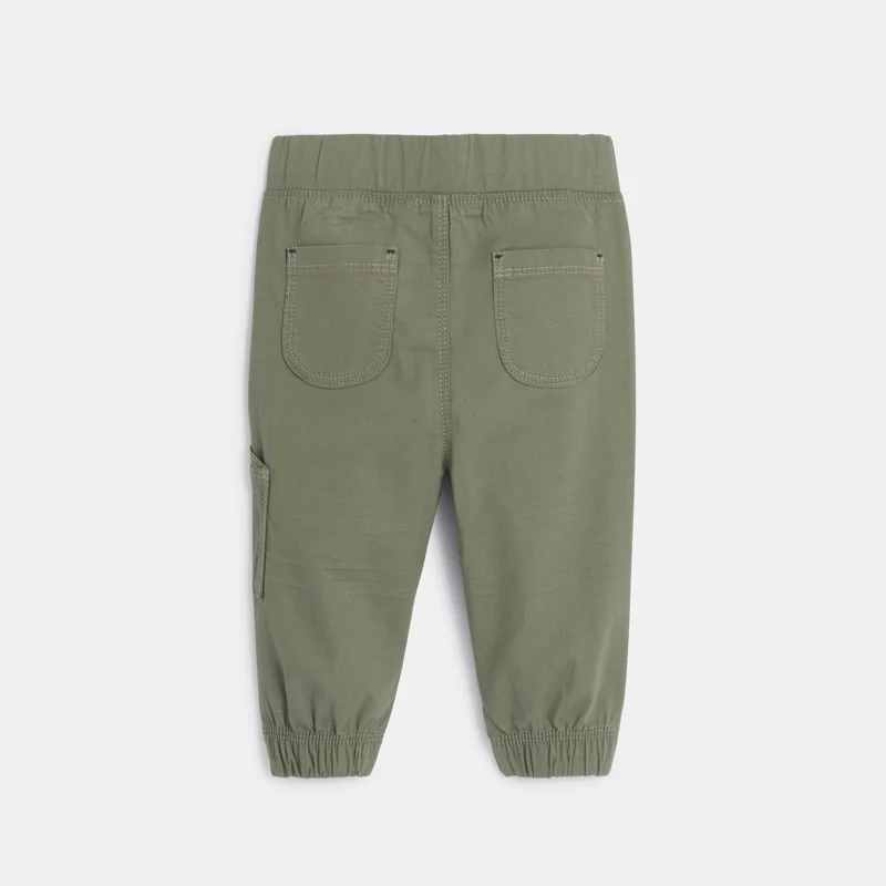 Pantalon coton fantaisie bas resserré vert bébé garçon Vert