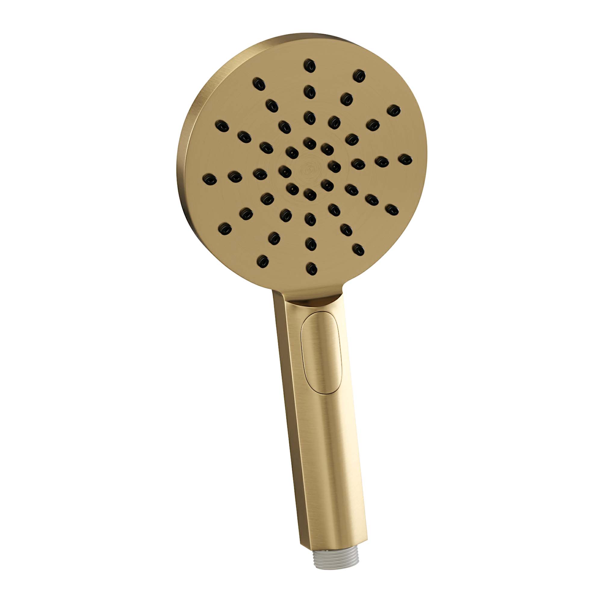 Brauer Gold Carving thermostatische badkraan met wandhouder en 3 standen handdouche geborsteld messing PVD