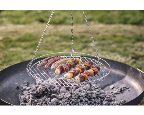 Grillrooster Ø 50 cm roestvrij staal met ketting