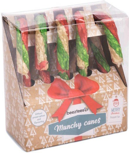 Beeztees kauwstaaf Munchy Kerst zuurstok rund 5 stuks