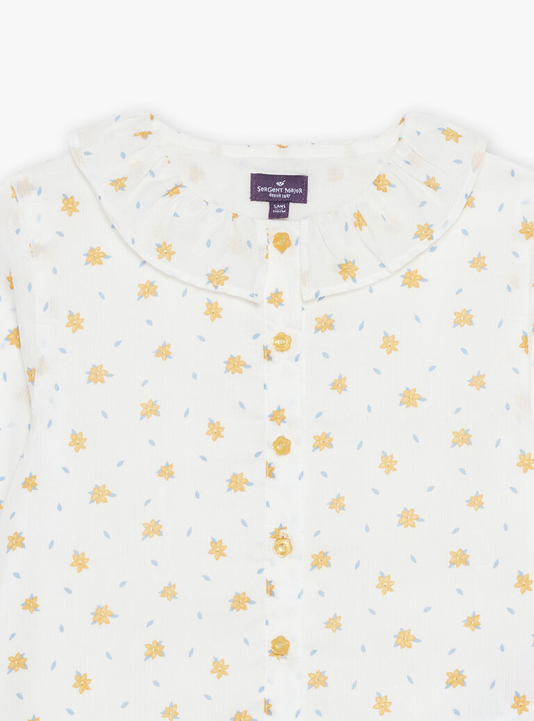 Chemisier écru à fleurs