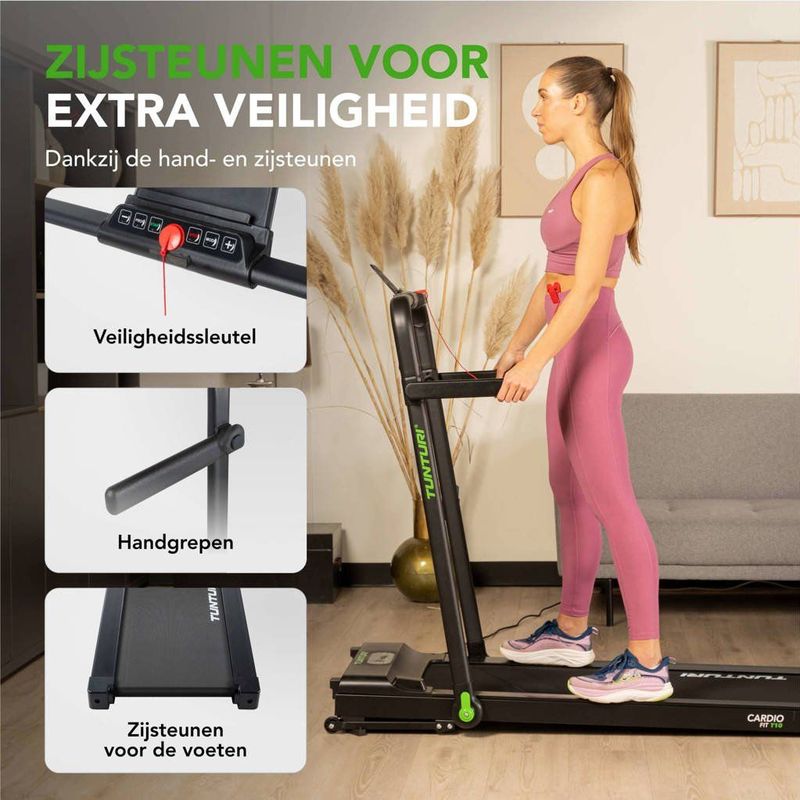 Tunturi - Cardio Fit T10 - Loopband - Compact - Zwart - Stille Motor