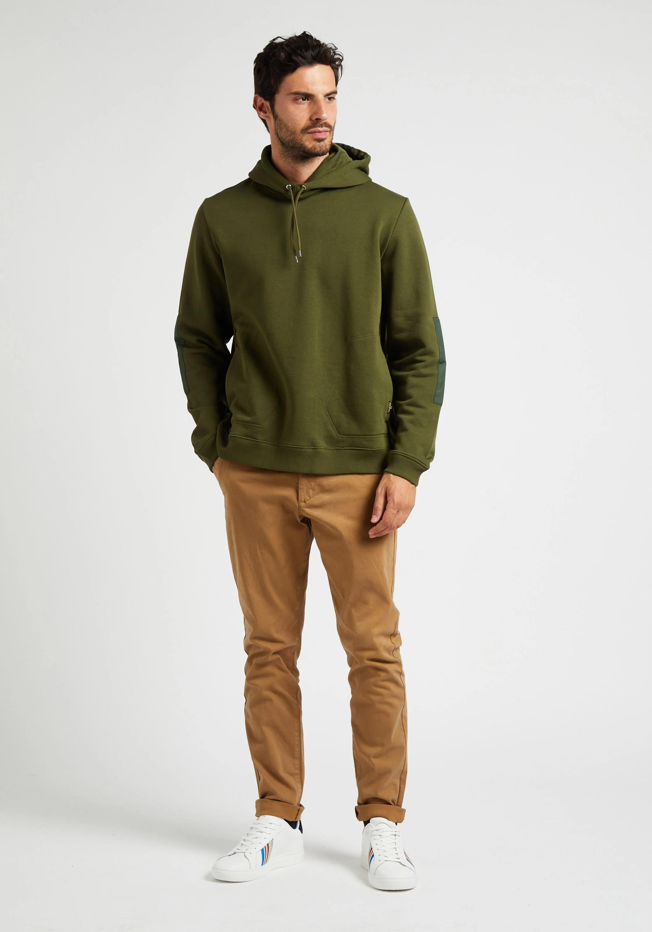 Sweat à capuche coupe droite en coton | Vert