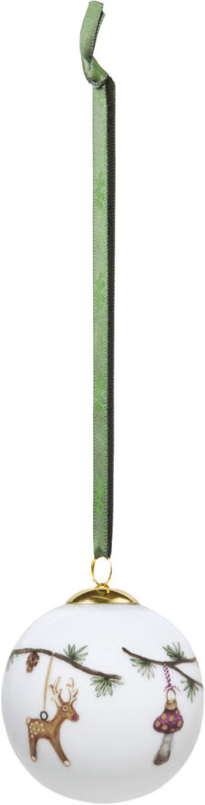 Kähler Hammershøi Christmas Kugle 2023 Ø6 cm hvid m. deko Hvid
