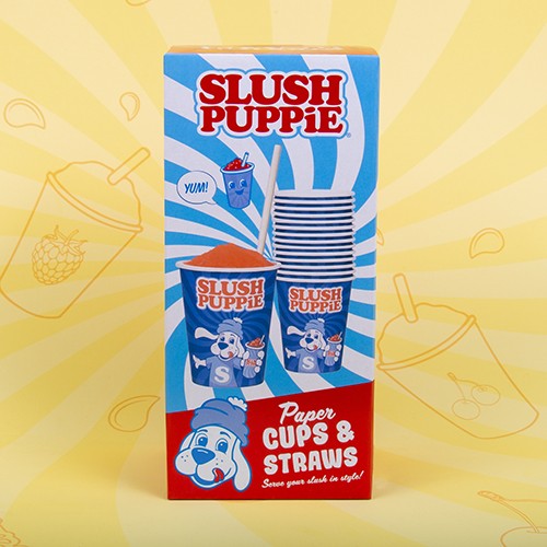 Slush Puppie Paper Cups (x 20) & Straws