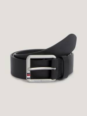 Cinto casual de couro com fivela quadrada