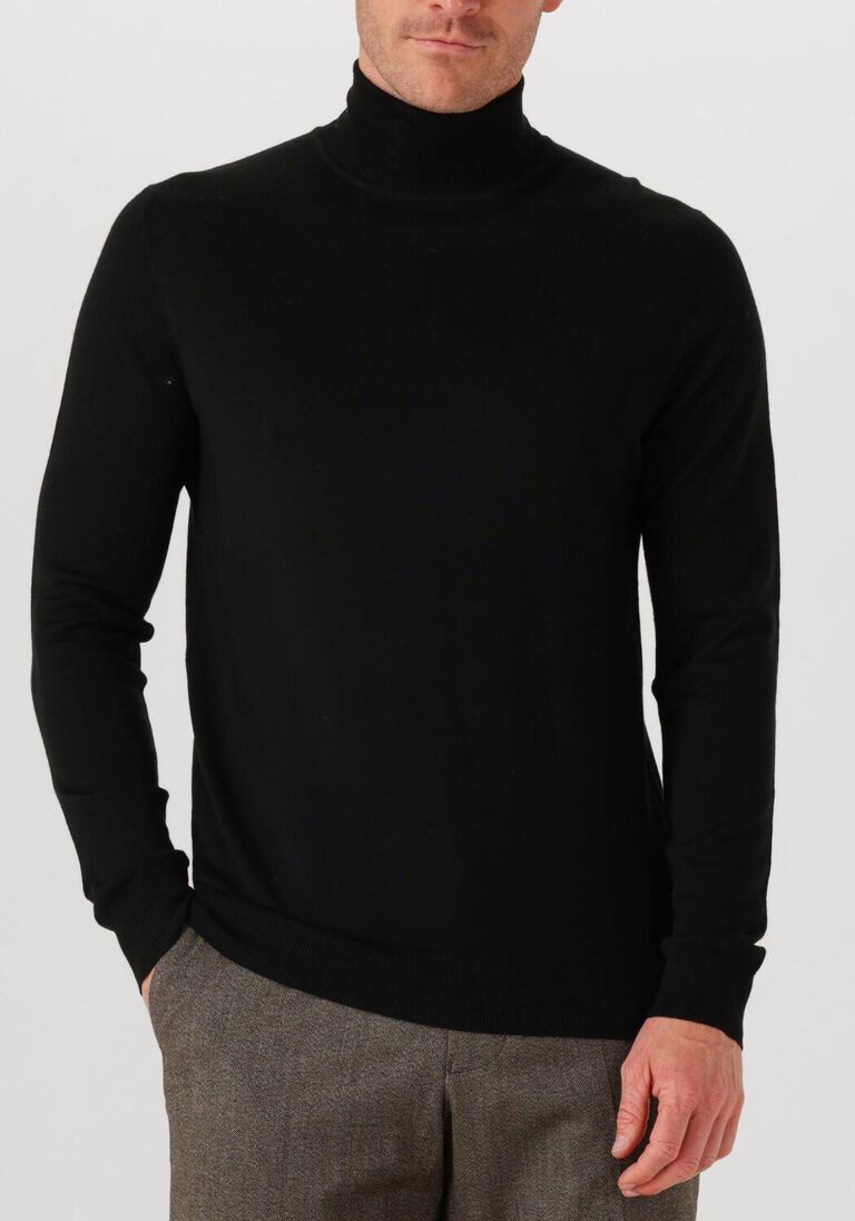 zwarte profuomo coltrui pullover roll neck merino