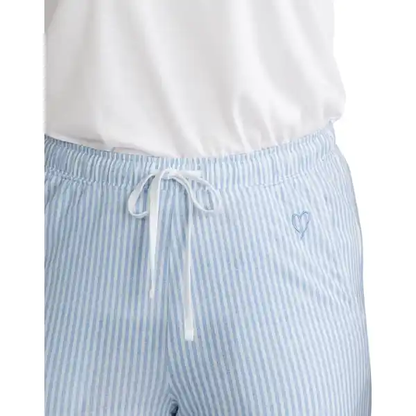 Pyjama 2-teilig, hellblau-weiß Gr. L