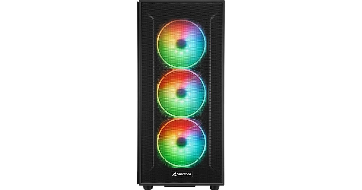 SharkoonTG6M RGB midi tower behuizing  (Zwart | 4x USB-A | RGB | Window)