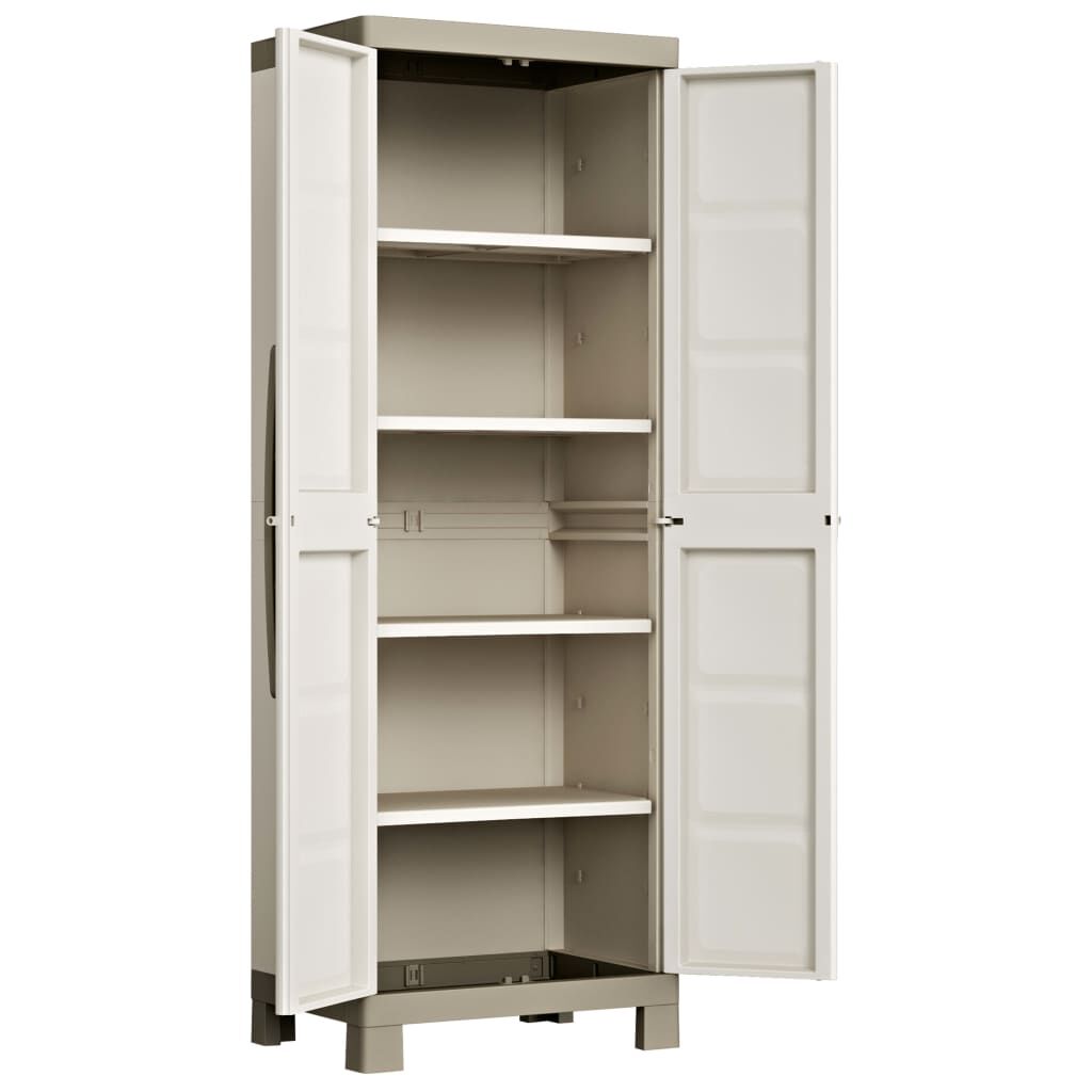 Keter Excellence Garderobekast met Planken, Beige en Taupe, 182 cm
