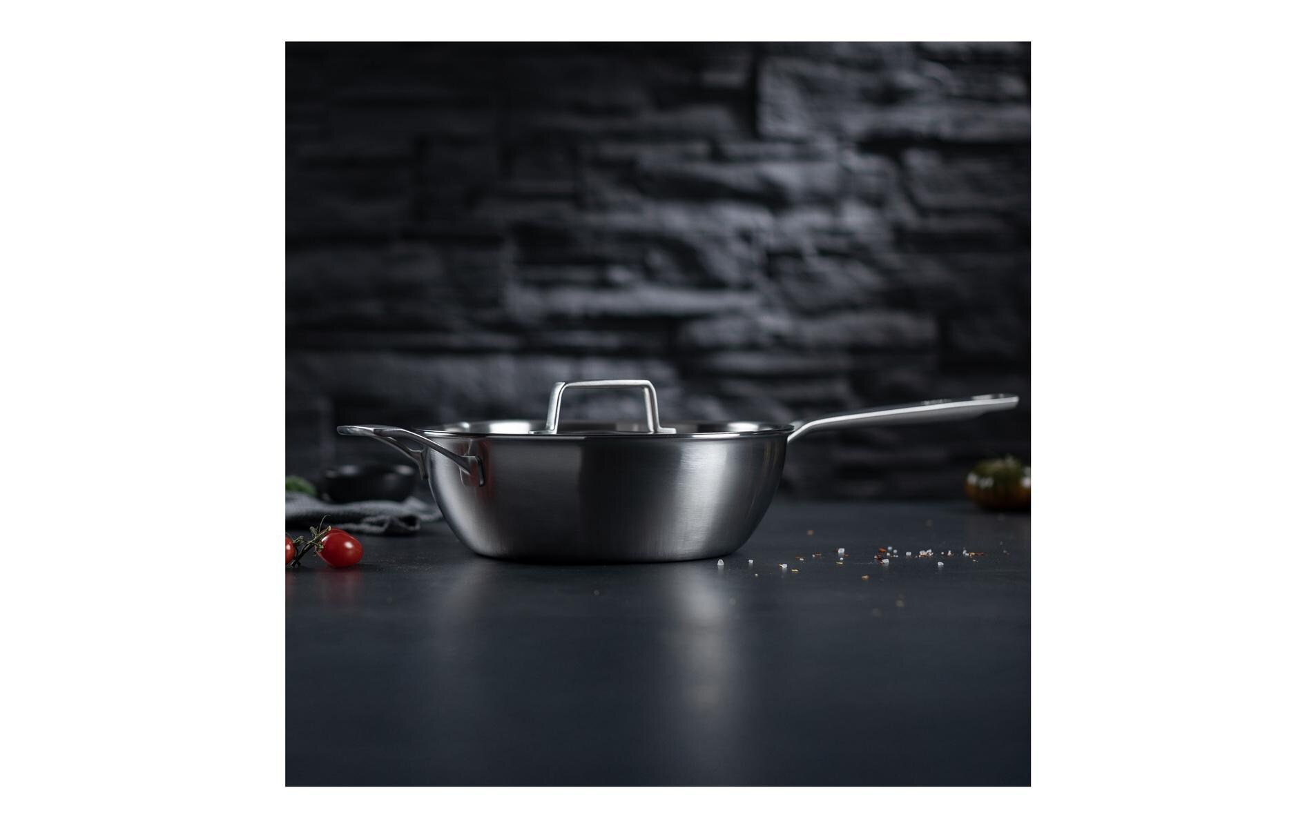 Sauteuse Culinary Fiveply Ø 24 cm<br>Unbeschichtete Schwenkpfanne aus 5-PLY Mehrschichtmaterial