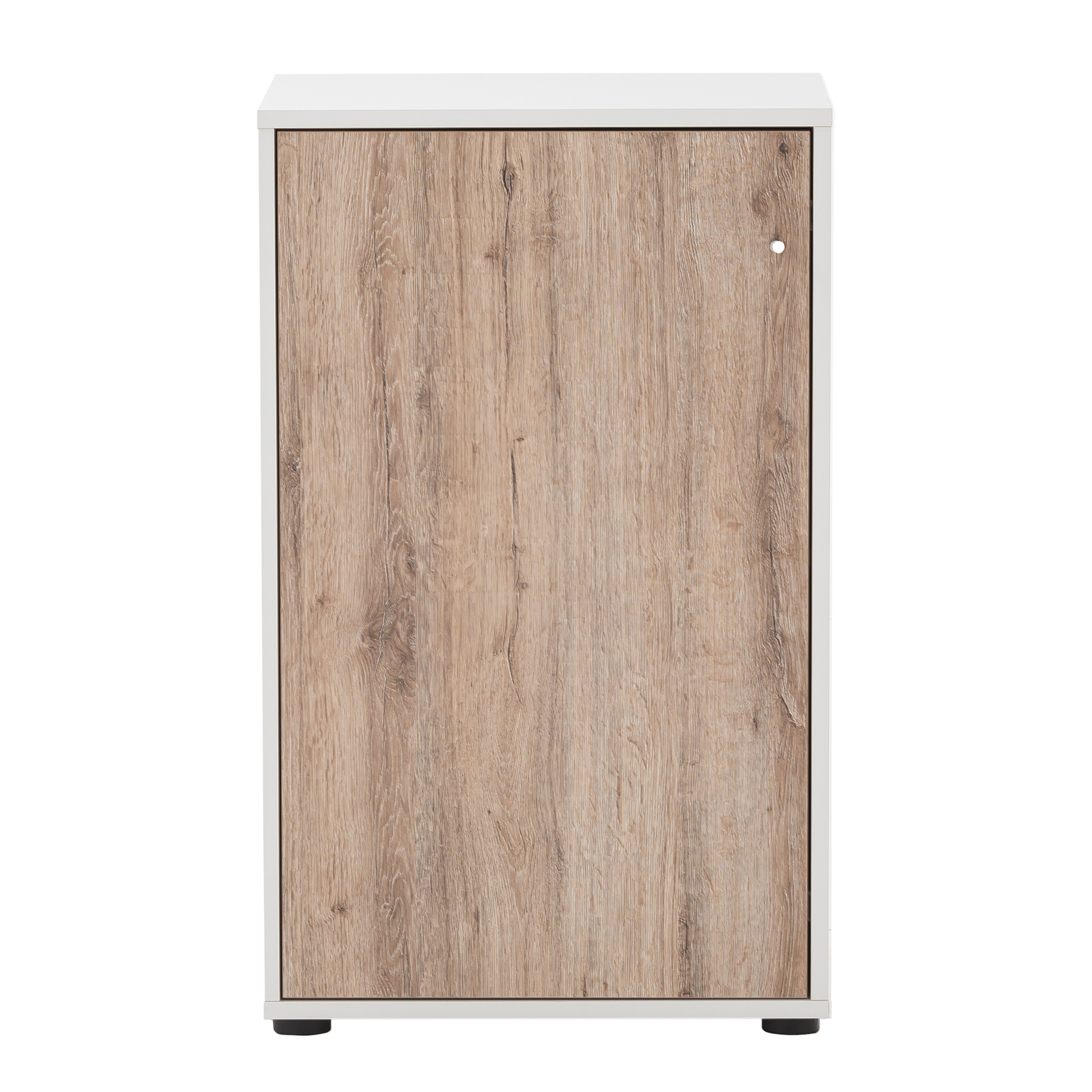 Aktenschrank - perlweiß-Wildeiche - 2 Fächer