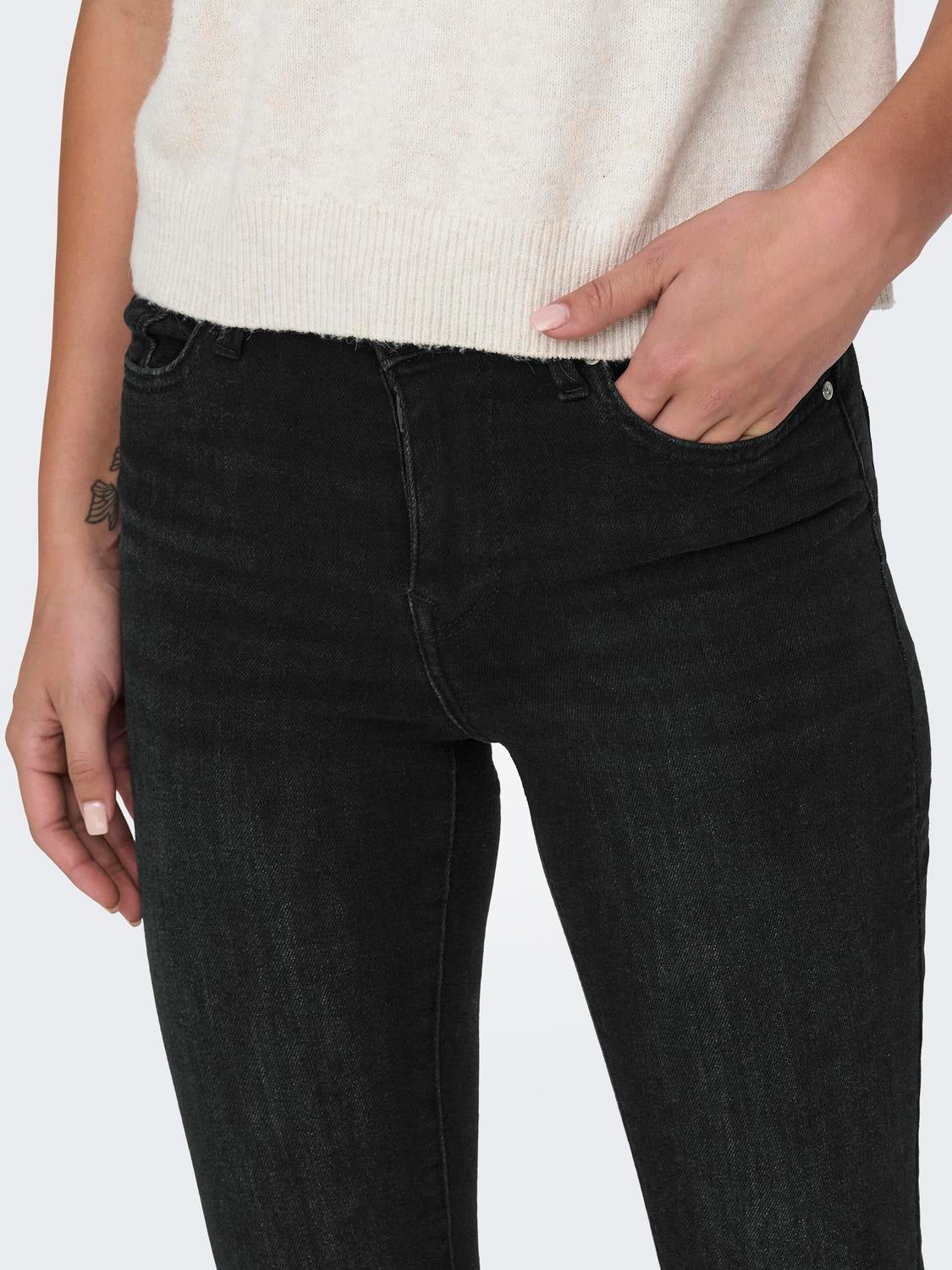 ONLPOWER Mittlere Taille Skinny Fit Jeans Washed Black