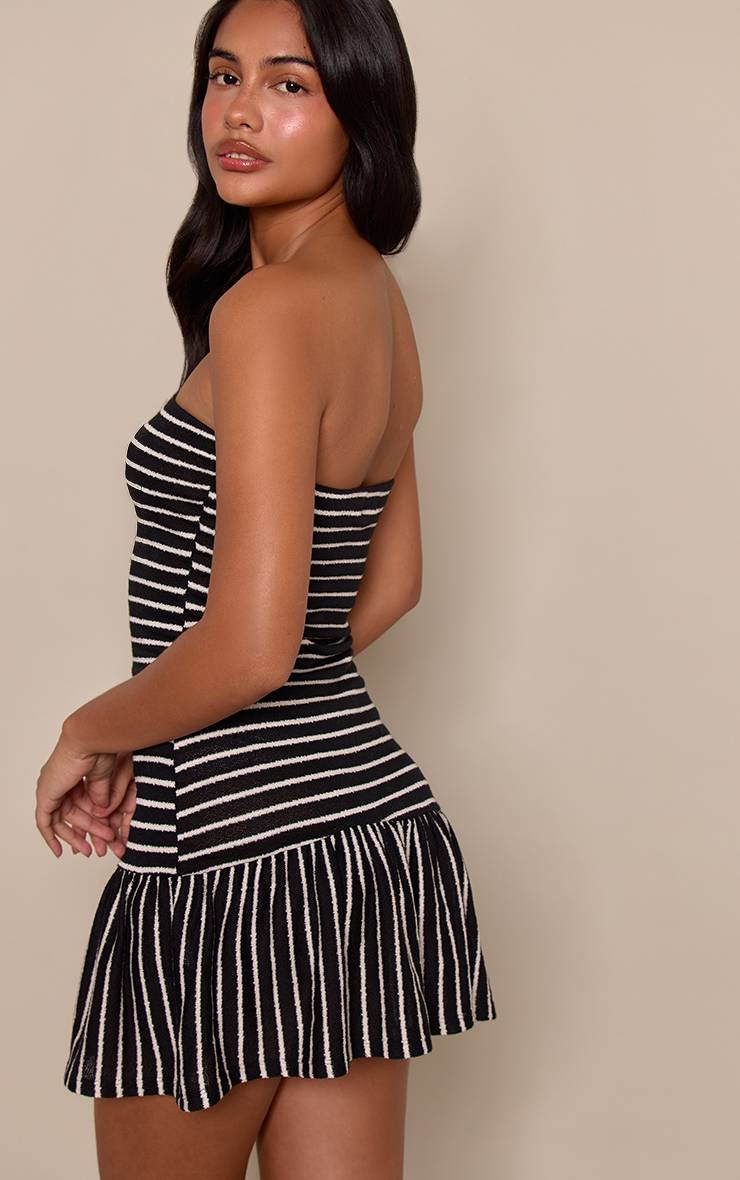 Noir Robe Mini Bandeau À Rayures