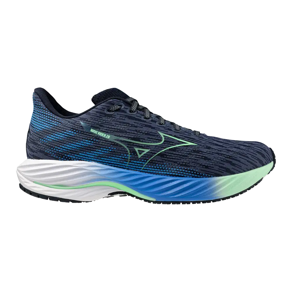 Mizuno Wave Rider Hardloopschoenen Donkerblauw/Groen Heren