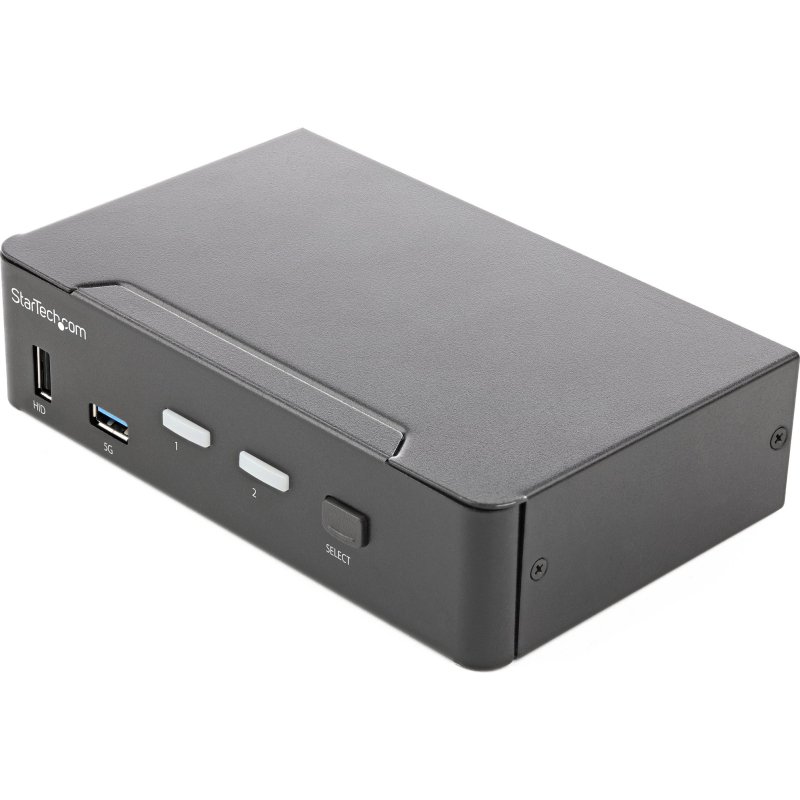 StarTech.com Commutateur KVM HDMI, 2 Ports - Moniteur Unique 4K 60Hz Ultra HDR - Commutateur KVM de Bureau HDMI 2.0 avec Hub USB 3.0 à 2 Ports (5Gbps) et 4x USB 2.0 HID, Audio - Commutation par Touches - TAA