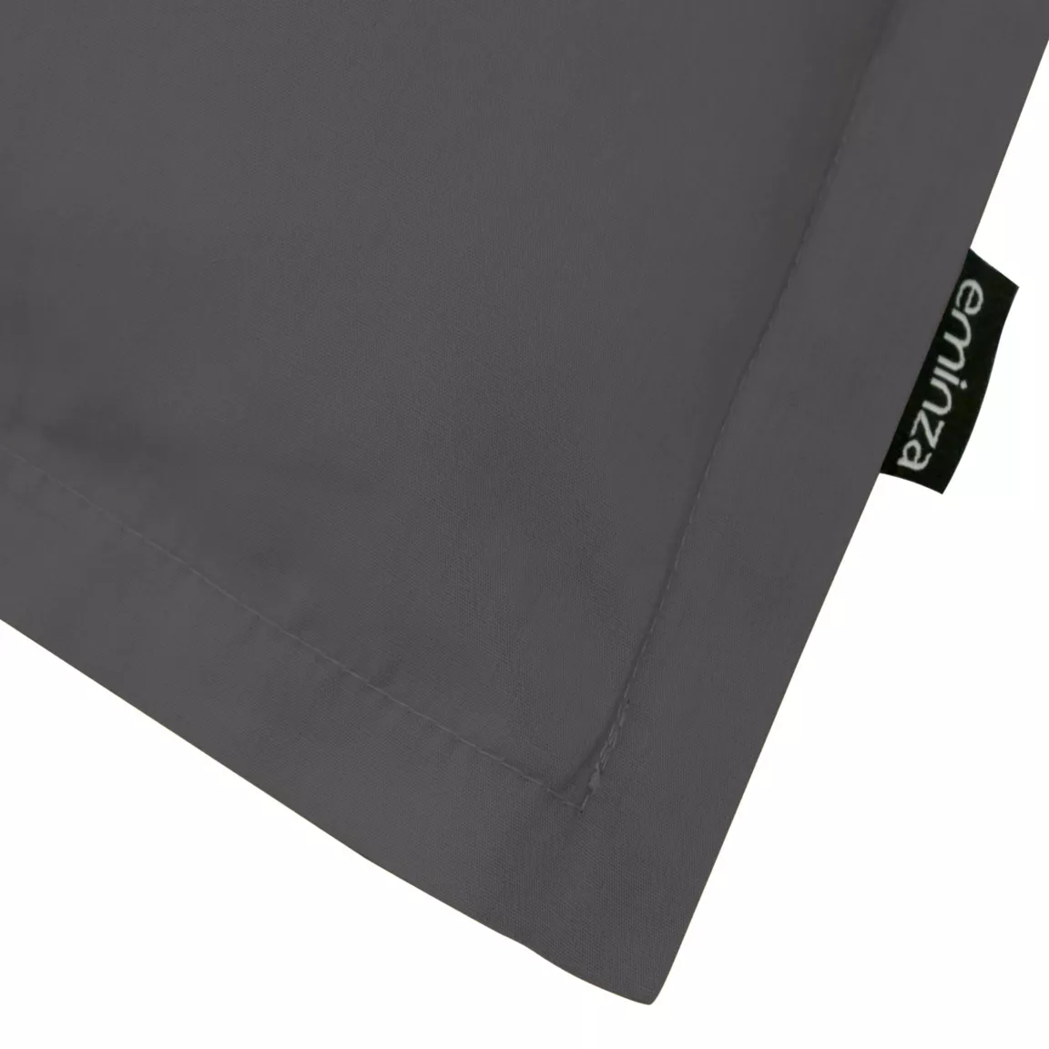 Taie d'oreiller carrée percale de coton (65 x 65 cm) Cali Gris anthracite