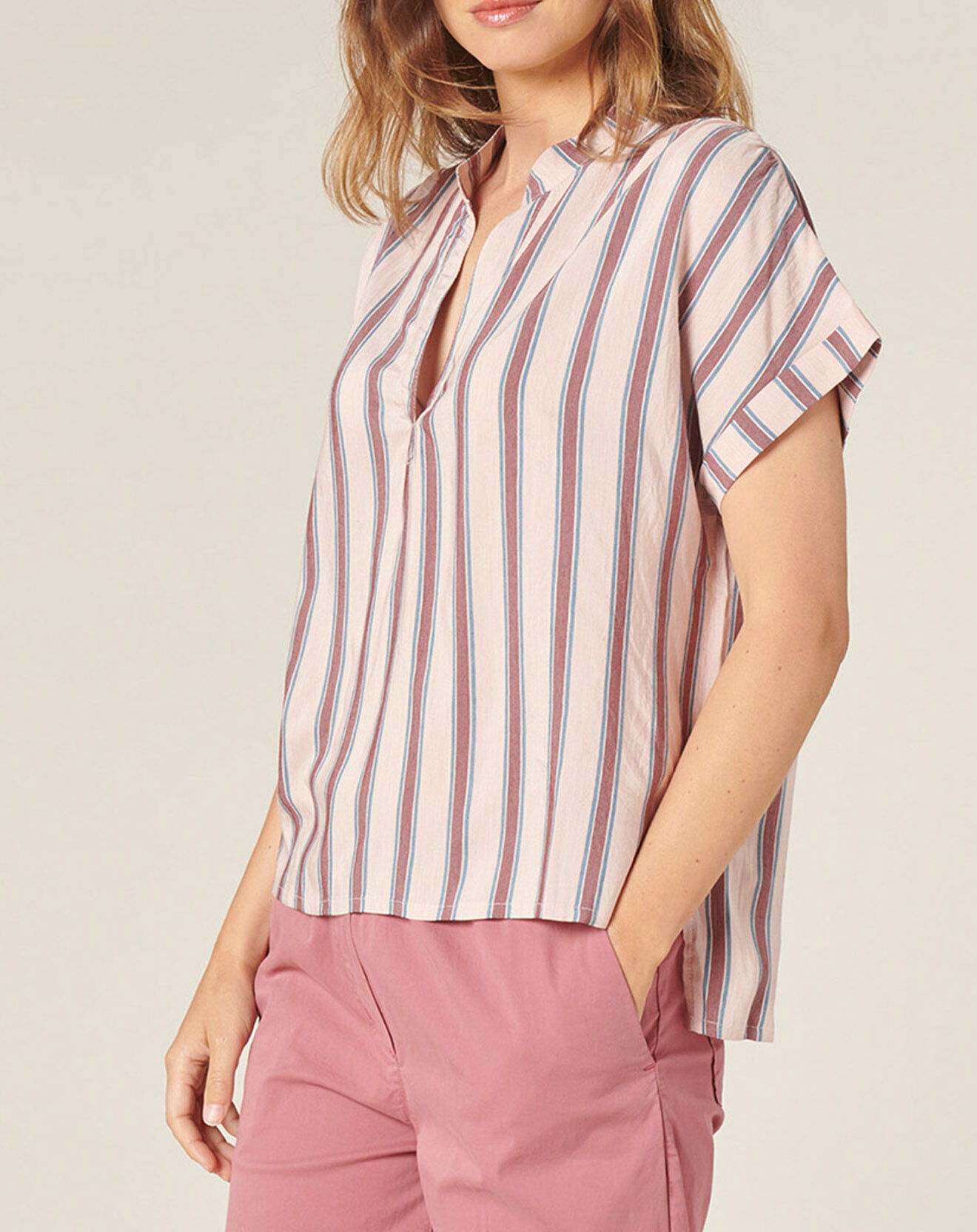 Harris Wilson Top Daeli rayé rose