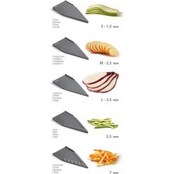 Mandoline universelle Slice-V, 5 inserts, gris