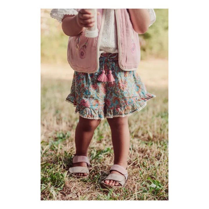Louise Misha Short Vallaloid Fleuri | Bleu Vert