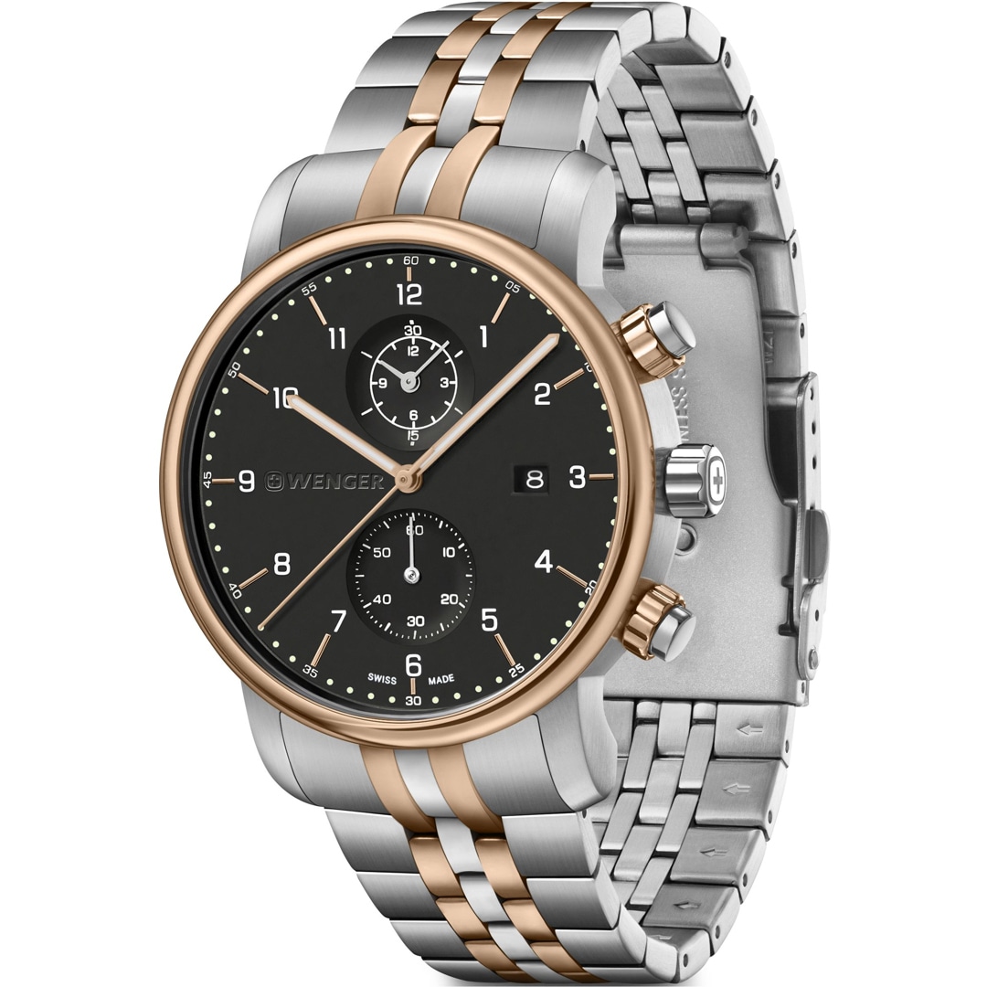 Wenger Urban Classic Chrono Schwarz / Bicolor Ø 42mm