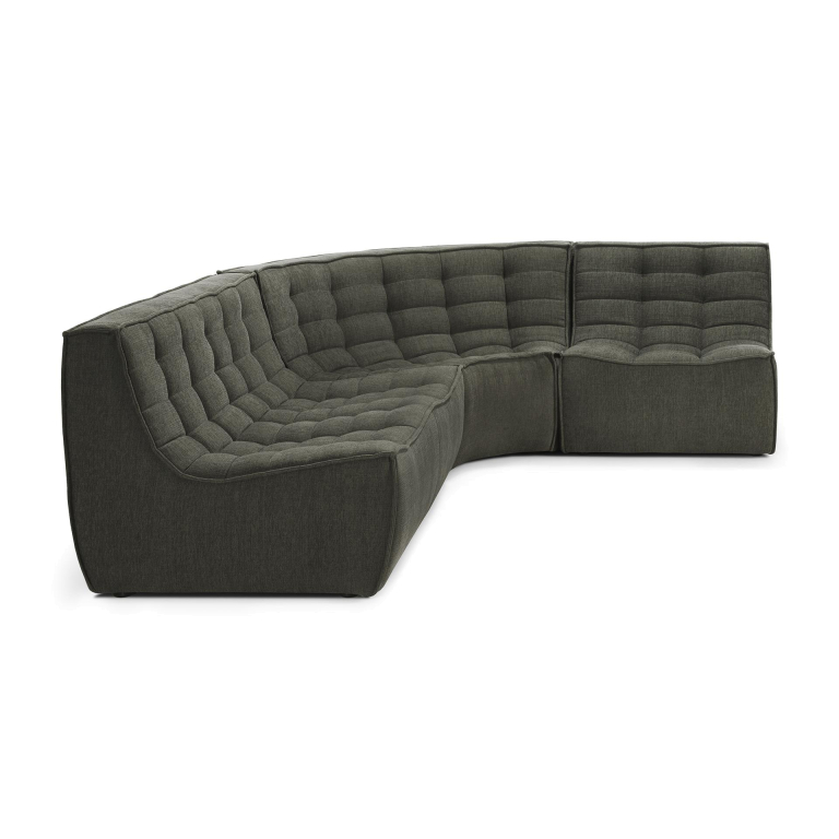 Ethnicraft N701 bank rond hoekelement Eco fabric Graphite
