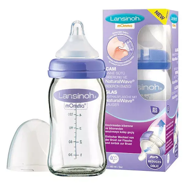 Mamadeira de vidro Lansinoh Natural Wave 160ml