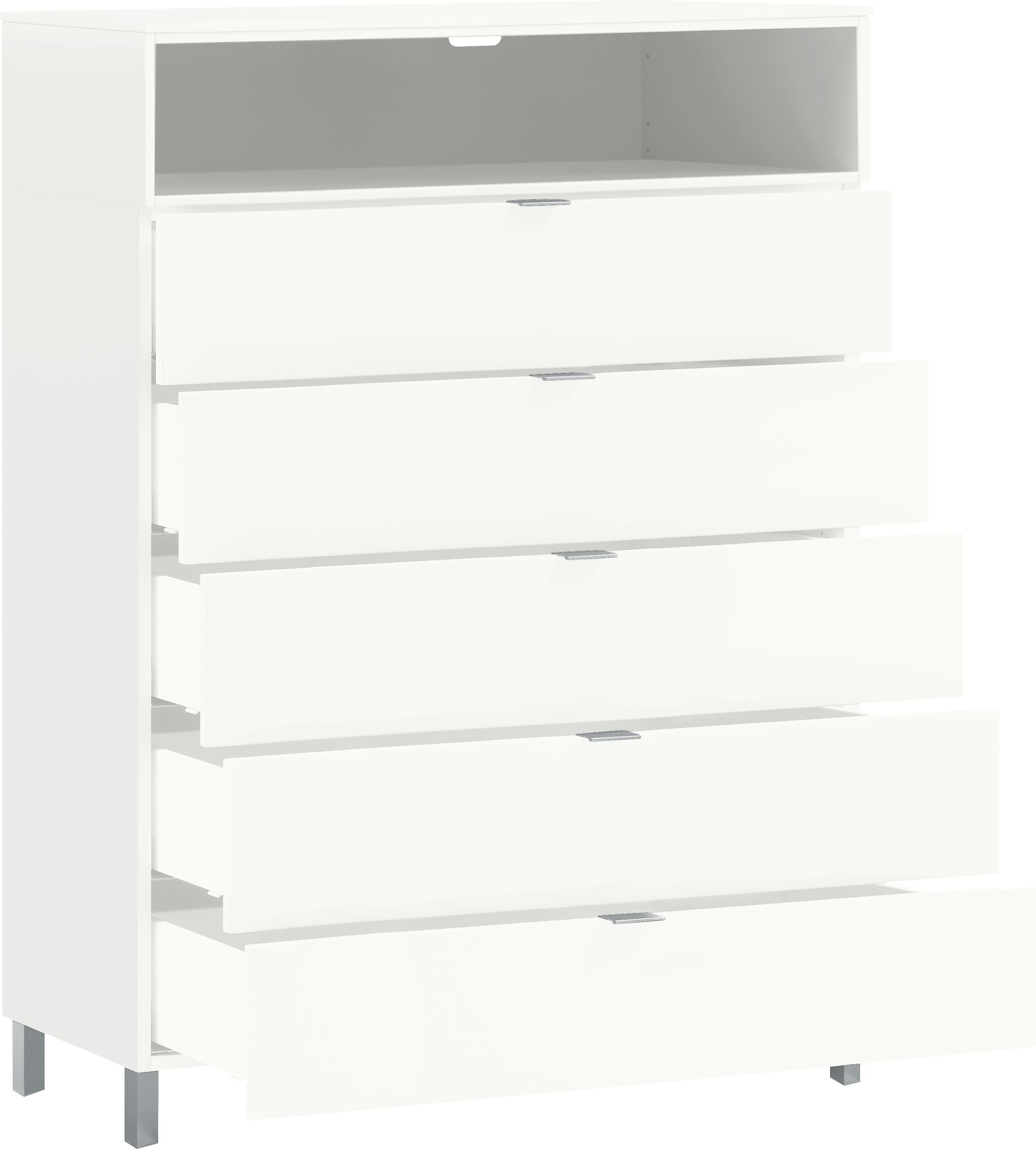 TILL Kommode - Weiss / B: 84.0 cm x T: 40.0 cm x H: 124.0 cm