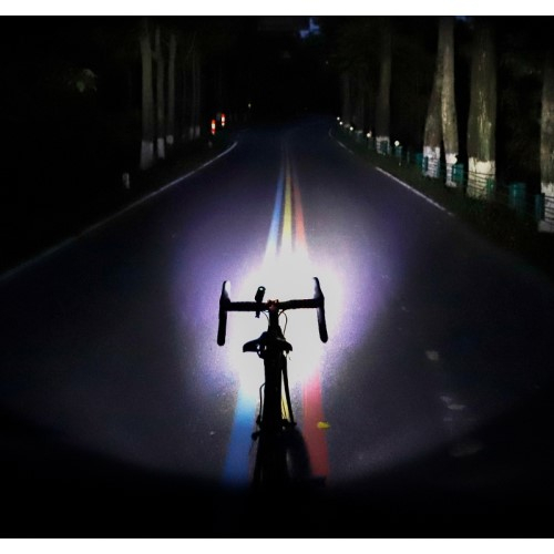 4500mAh Wiederaufladbares Aluminium USB Fahrrad Licht Velo LED Warnlicht IPX5 (1300 Lumen) - Silber