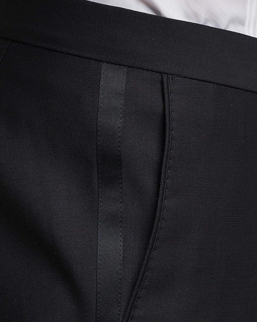 Oscar Jacobson Elder Wool Tuxedo Blazer Black