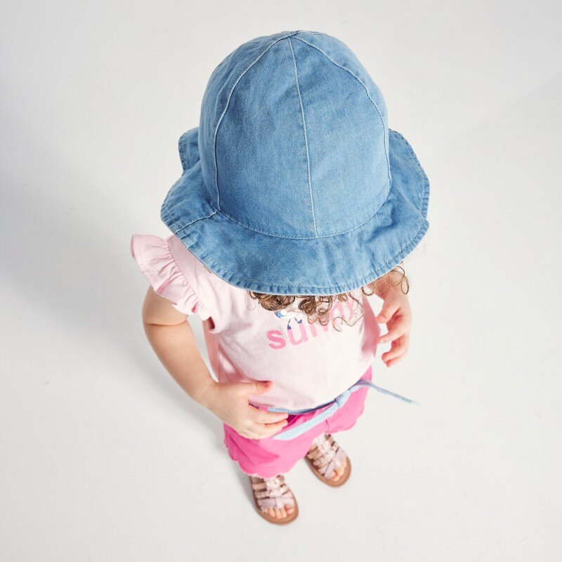 Chapeau de soleil en jean bleu bébé fille Bleu